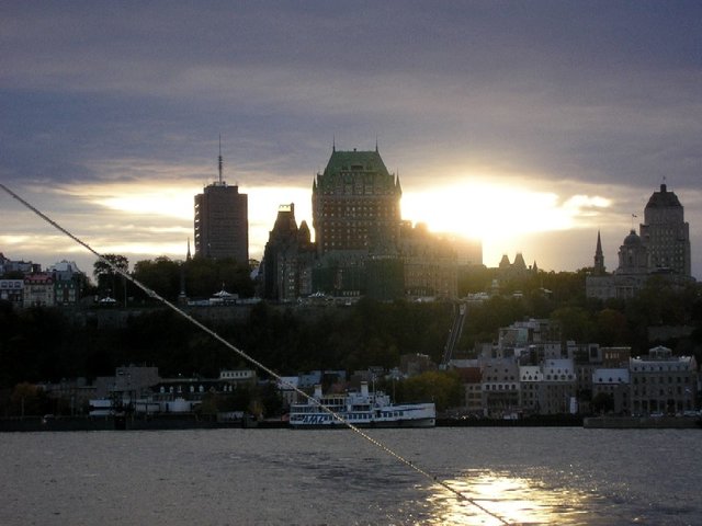 Quebec at dusk from ferry